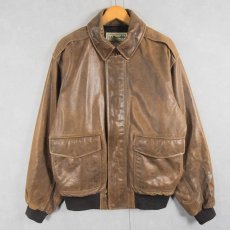 画像2: L.L.Bean "A-2 TYPE" フライトレザージャケット M (2)