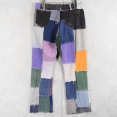 画像3: MOTOR コットンパッチワークパンツ W33 (3)
