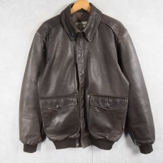 画像1: 80's〜 L.L.Bean "A-2 TYPE" フライトレザージャケット BROWN M (1)