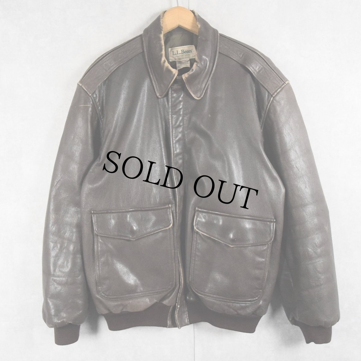 画像1: 70〜80's L.L.Bean USA製 "A-2 TYPE" フライトレザージャケット BROWN L TALL (1)