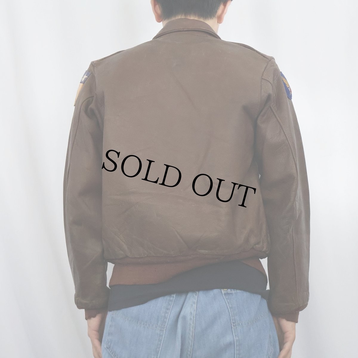 画像3: 40's U.S.ARMY AIR FORCE A-2 "DUBOW 社製" Flying Tigerパッチ付き レザーフライトジャケット SIZE38 (3)