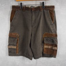 画像1: 【SALE】 QUIKSILVER コーデュロイ切り替え コットンカーゴショーツ W36 (1)