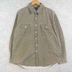 画像1: 90's GAP ストライプ柄 コットンワークシャツ XL (1)