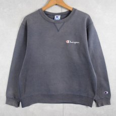 画像1: 90's Champion USA製 ロゴ刺繍 前Vスウェット M (1)