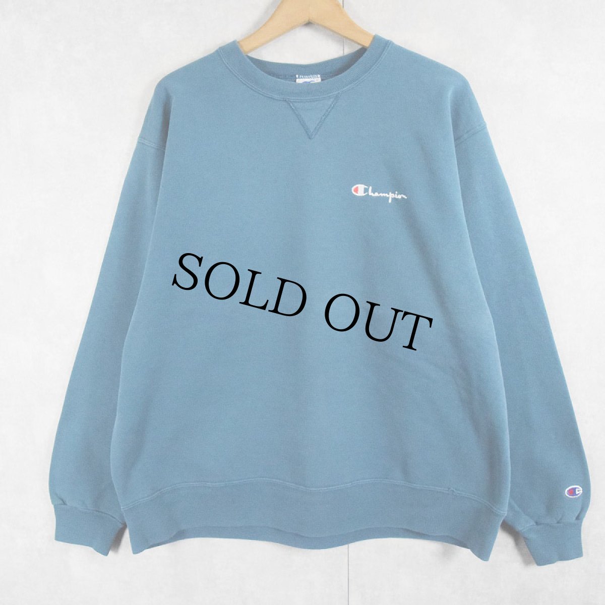 画像1: 90's Champion USA製 ロゴ刺繍 前Vスウェット XXL (1)