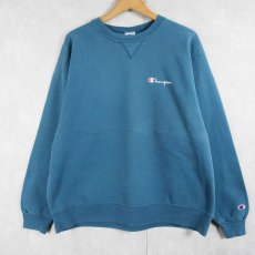 画像1: 90's Champion USA製 ロゴ刺繍 前Vスウェット XXL (1)