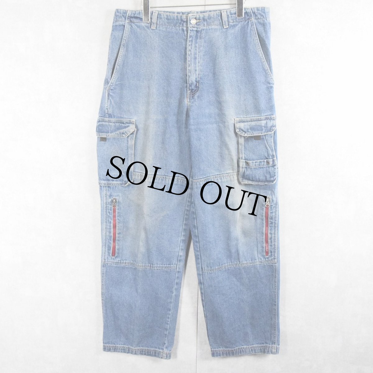 画像2: no boundaries デニムカーゴパンツ W35 (2)