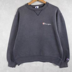 画像1: 90's Champion USA製 ロゴ刺繍 前Vスウェット M (1)