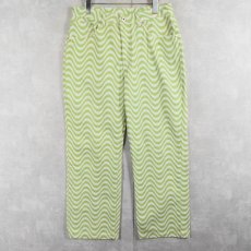 画像2: RAGGED JEANS ウェーブ柄 コットンパンツ W33 (2)