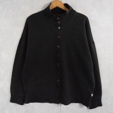 画像1: 90's Esprit ハイネックスウェットカーディガン BLACK L (1)