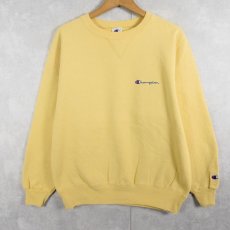 画像1: 90's Champion USA製 ロゴ刺繍 前Vスウェット M (1)