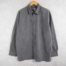 画像1: LIBERTO フルジップ ポリエステル×レーヨンシャツ L (1)