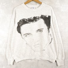 画像1: 90's Elvis Presley USA製 ミュージシャンプリントスウェット XL (1)