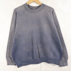画像1: 90〜2000's FRUIT OF THE LOOM フェードラグランスウェット NAVY XL (1)