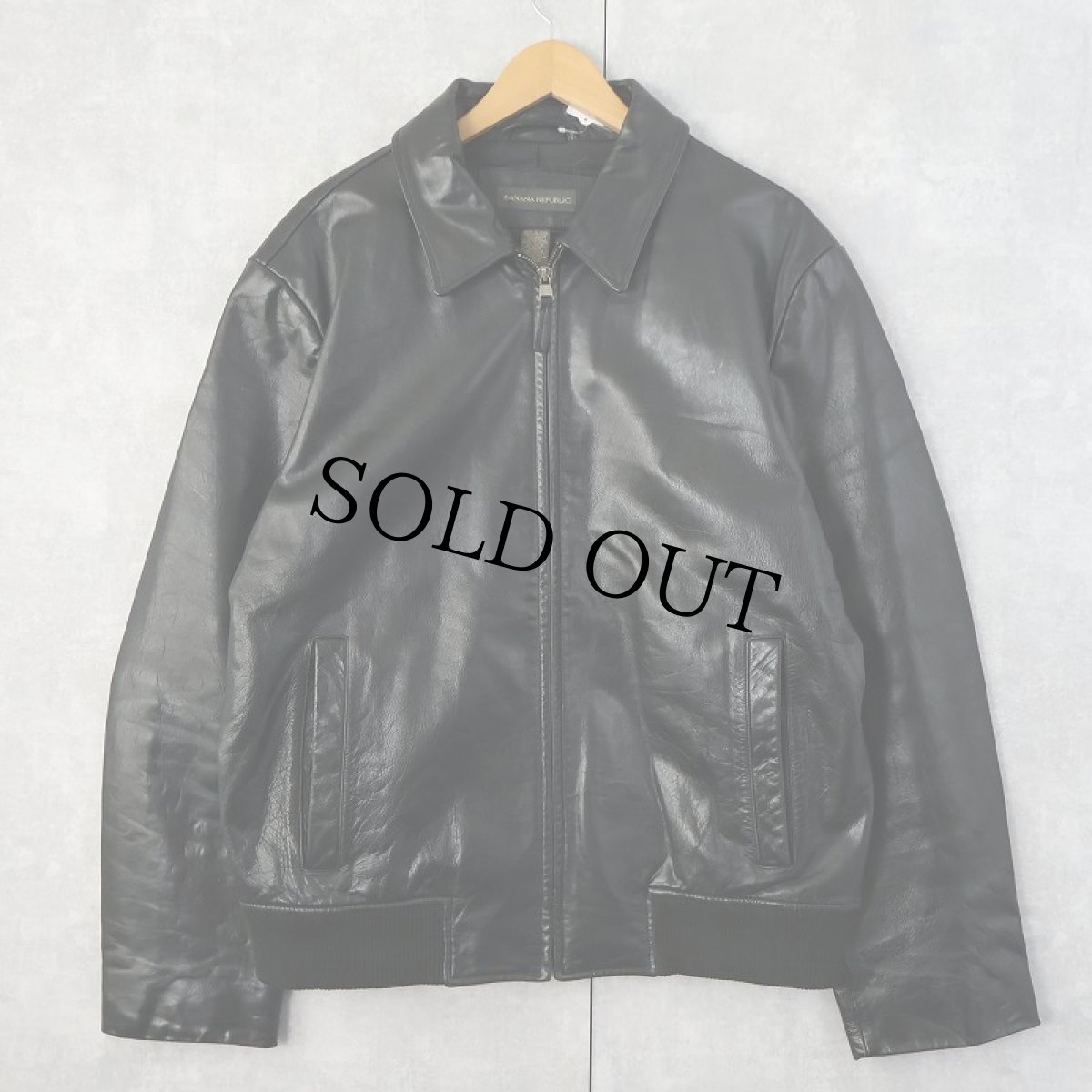 画像1: BANANA REPUBLIC レザージャケット BLACK XL (1)