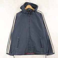 画像1: 90's GAP サイドライン ナイロン×コットンパーカー NAVY L (1)