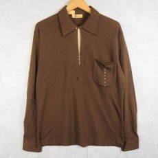 画像2: 60's hartoq ウール プルオーバーシャツ M (2)