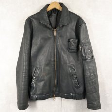画像1: 70〜80's "FRENCH AIR FORCE Type" レザージャケット BLACK (1)