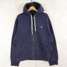 画像1: POLO Ralph Lauren REVERSE WEAVE TYPE スウェットジップパーカー NAVY L (1)
