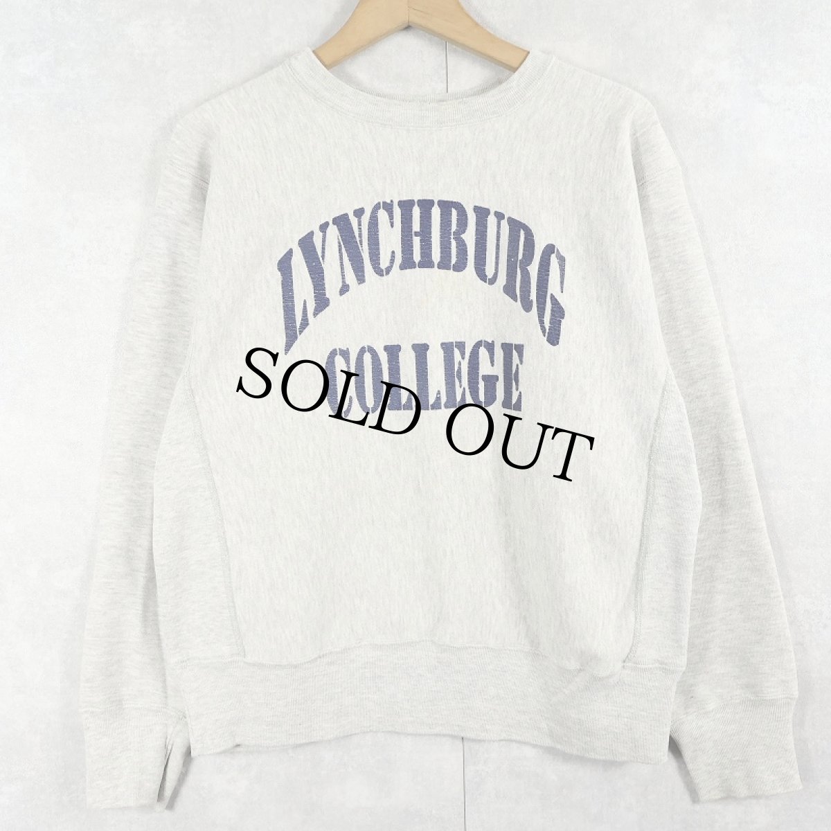 画像1: 80's Champion REVERSE WEAVE トリコタグ USA製 "LYNCHBURG COLLEGE" プリントスウェット M (1)