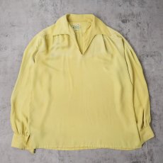 画像2: 〜60's Rochester Clothing レーヨン縮緬 スキッパーシャツ XXL (2)