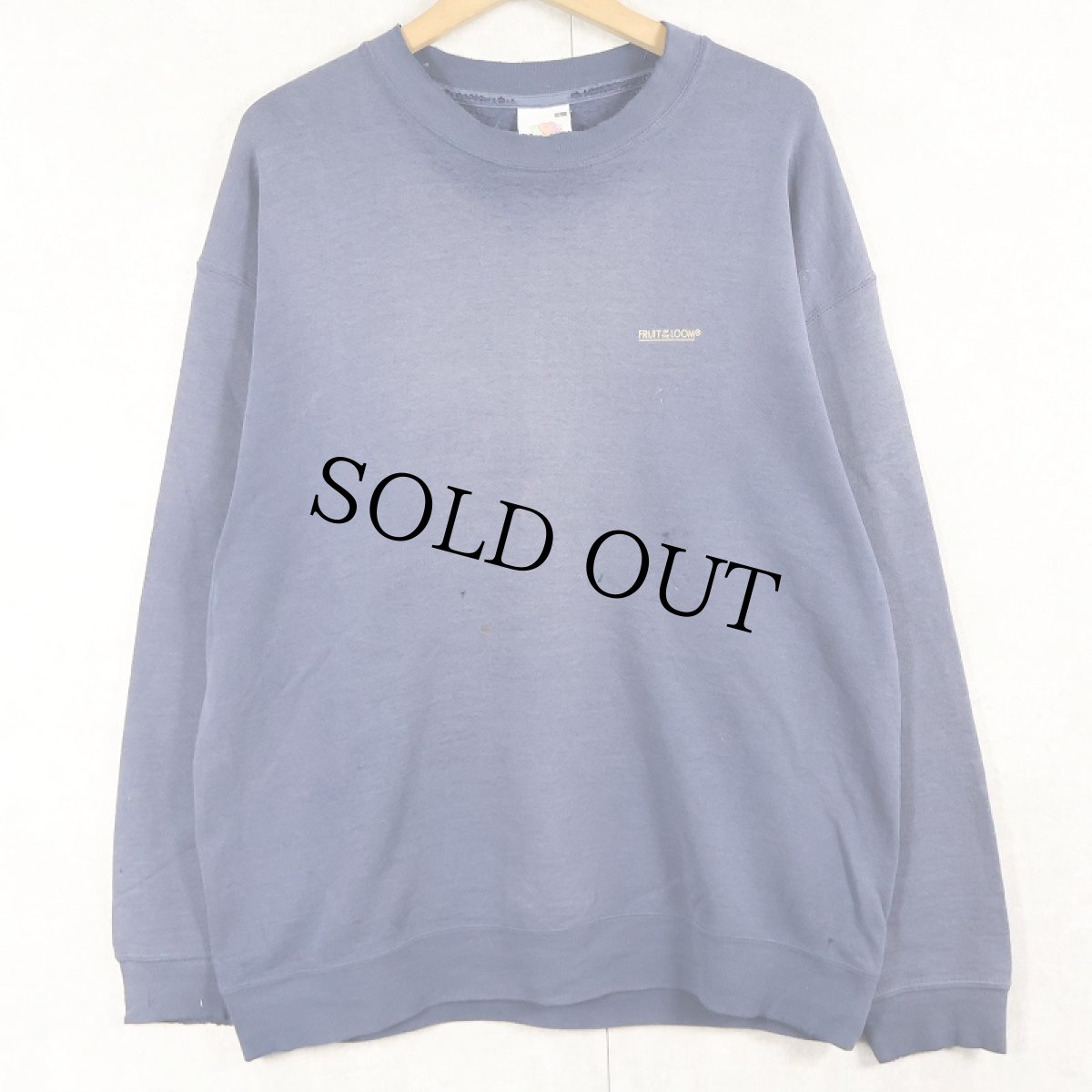 画像1: FRUIT OF THE LOOM ロゴプリント フェードスウェット NAVY L (1)