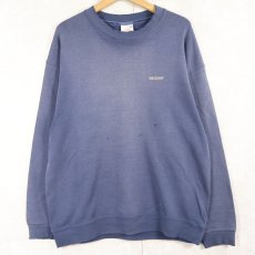 画像1: FRUIT OF THE LOOM ロゴプリント フェードスウェット NAVY L (1)