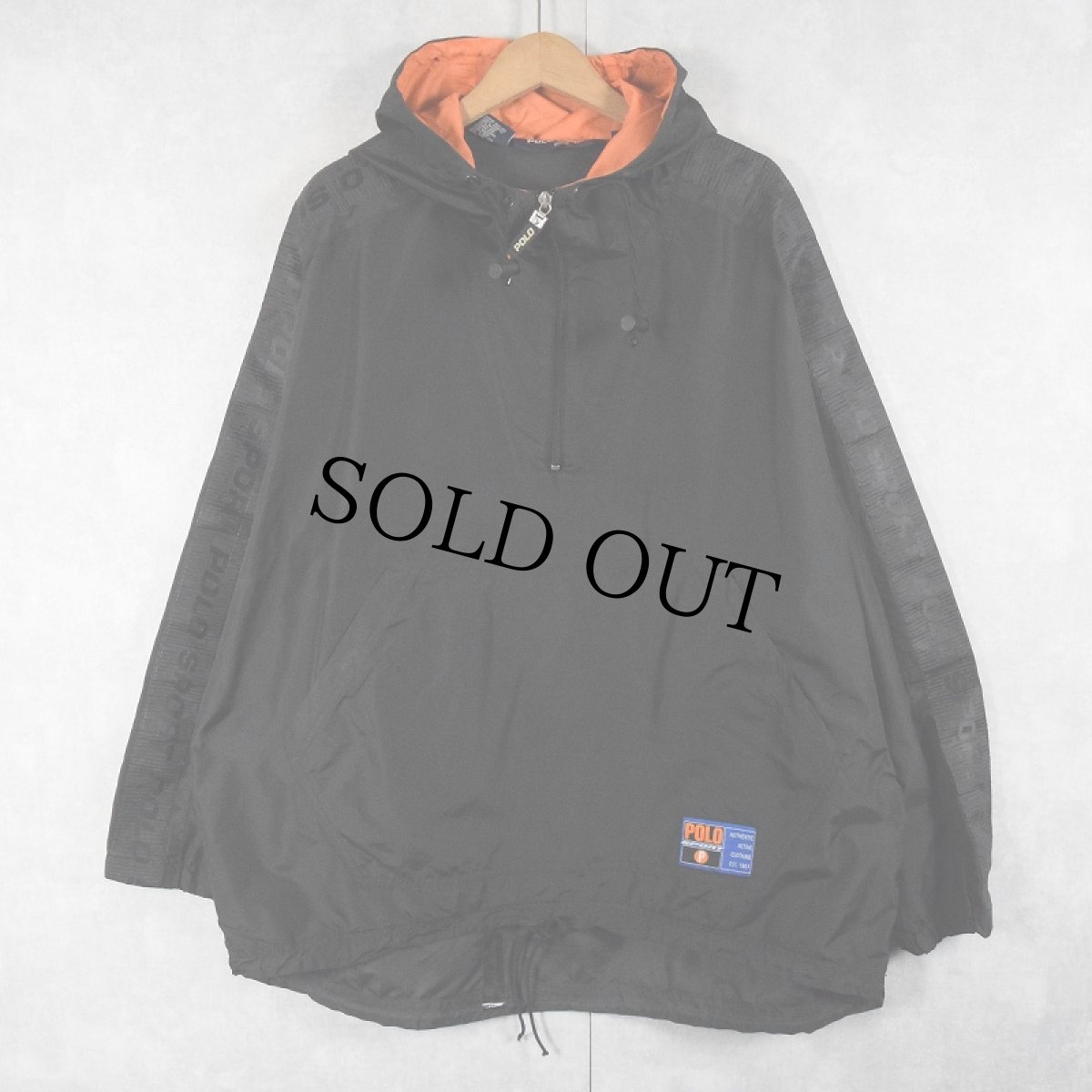 画像1: 90's POLO SPORT Ralph Lauren ナイロンアノラックパーカー BLACK XL (1)