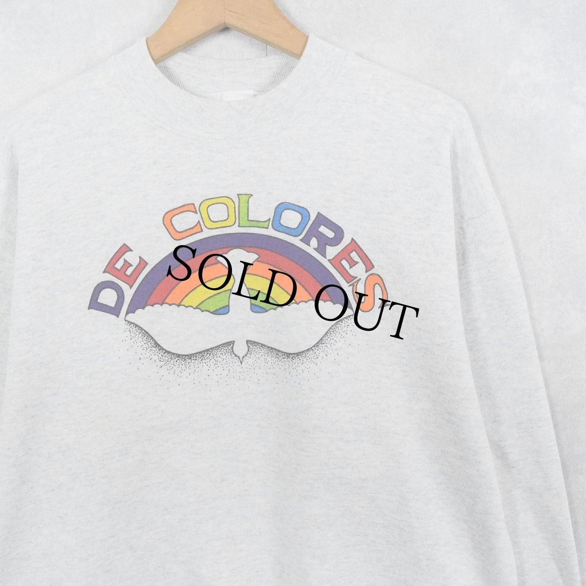 画像1: 90's USA製 "DE COLORES" プリントスウェット L (1)