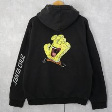 画像1: SANTA CRUZ × NICKELODEON "SPONGEBOB" キャラクタープリントスウェットフーディー BLACK L (1)