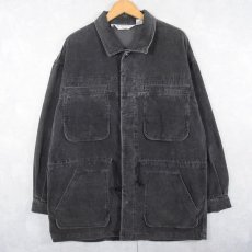 画像1: 80〜90's Yves Saint-Laurent コーデュロイカバーオール BLACK M (1)