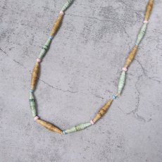 画像1: 1910's WWI British "Wallpaper and Glass Beads" Necklace (1)