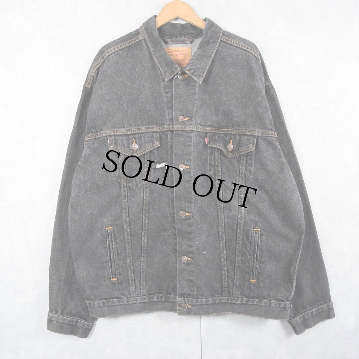 画像1: Levi's 70507-4878 先染め ブラックデニムジャケット XXL (1)