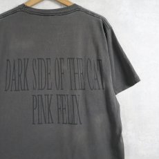 画像2: 90's Felix the Cat USA製 "DARK SIDE OF THE CAT PINK FELIX" ロックバンドパロディTシャツ BLACK L (2)