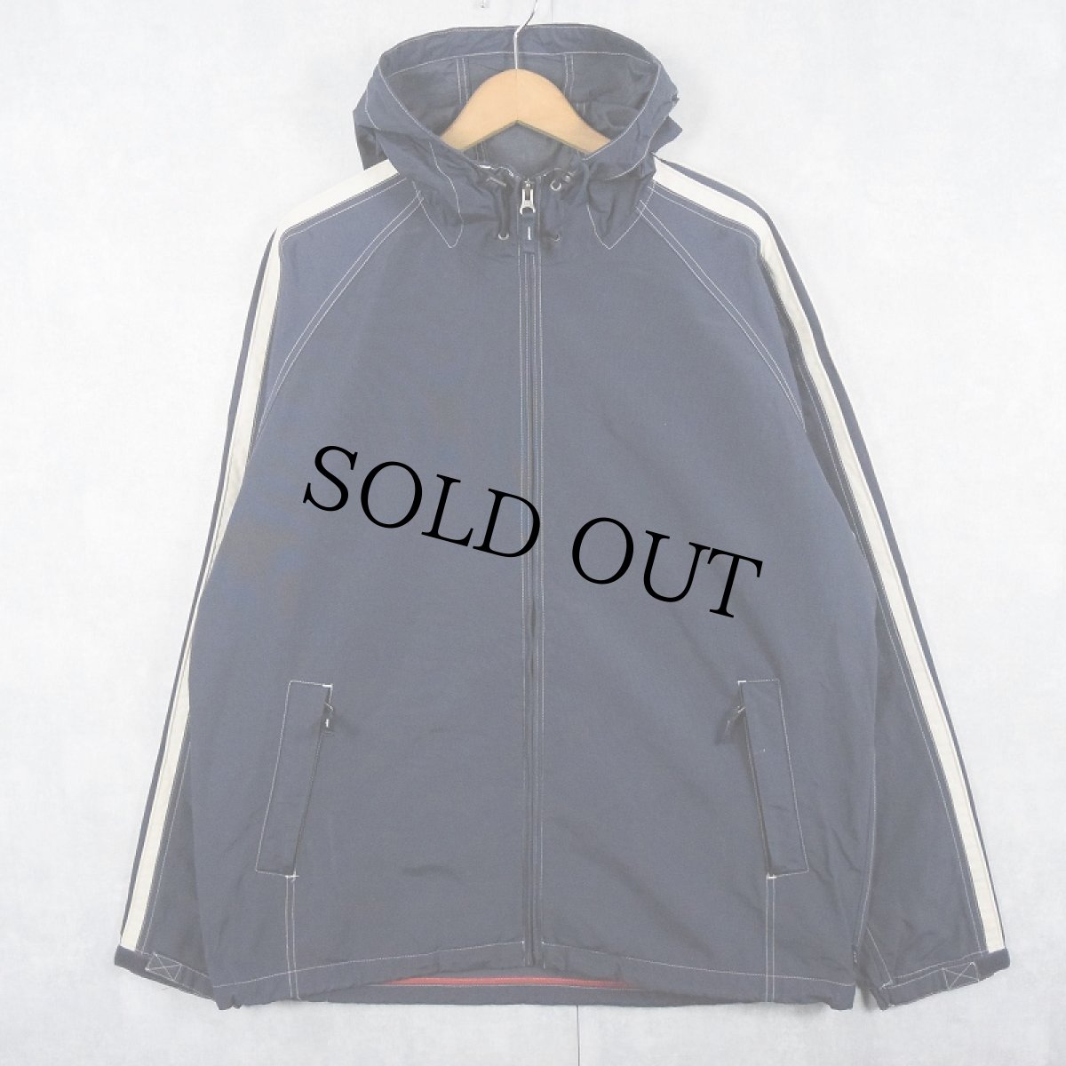 画像1: GAP 60/40クロス サイドライン ジップパーカー NAVY L (1)