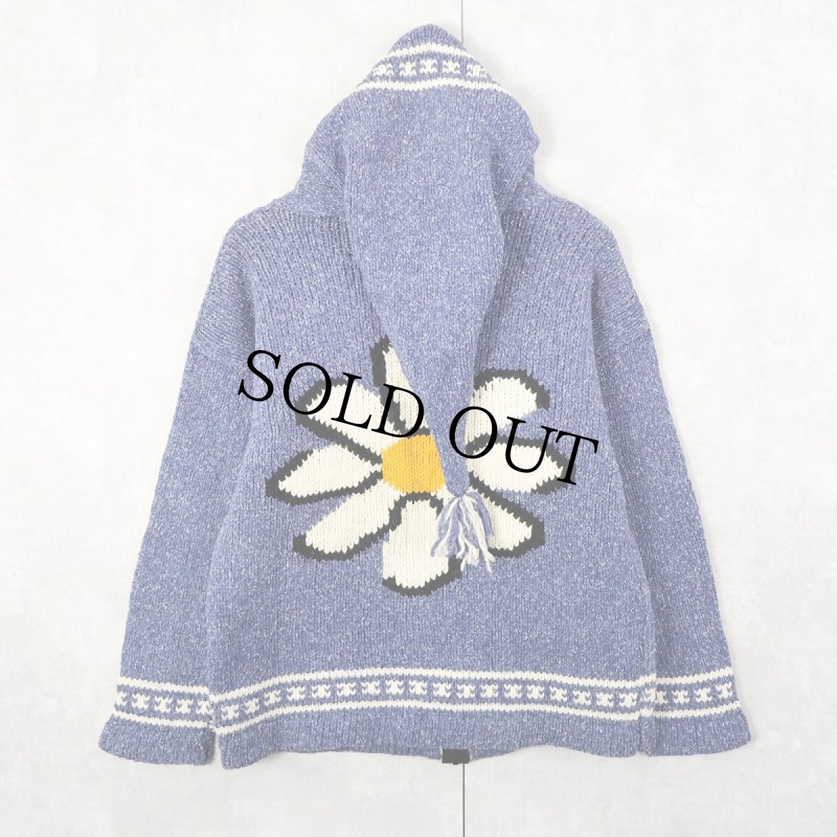 画像2: デイジー柄 ウールニットパーカー (2)