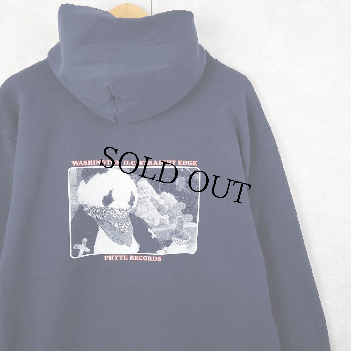 画像1: 90's Good Clean Fun USA製 "WHO SHARES WINS" ハードコアパンクバンドプリントスウェット NAVY L (1)