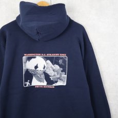 画像1: 90's Good Clean Fun USA製 "WHO SHARES WINS" ハードコアパンクバンドプリントスウェット NAVY L (1)