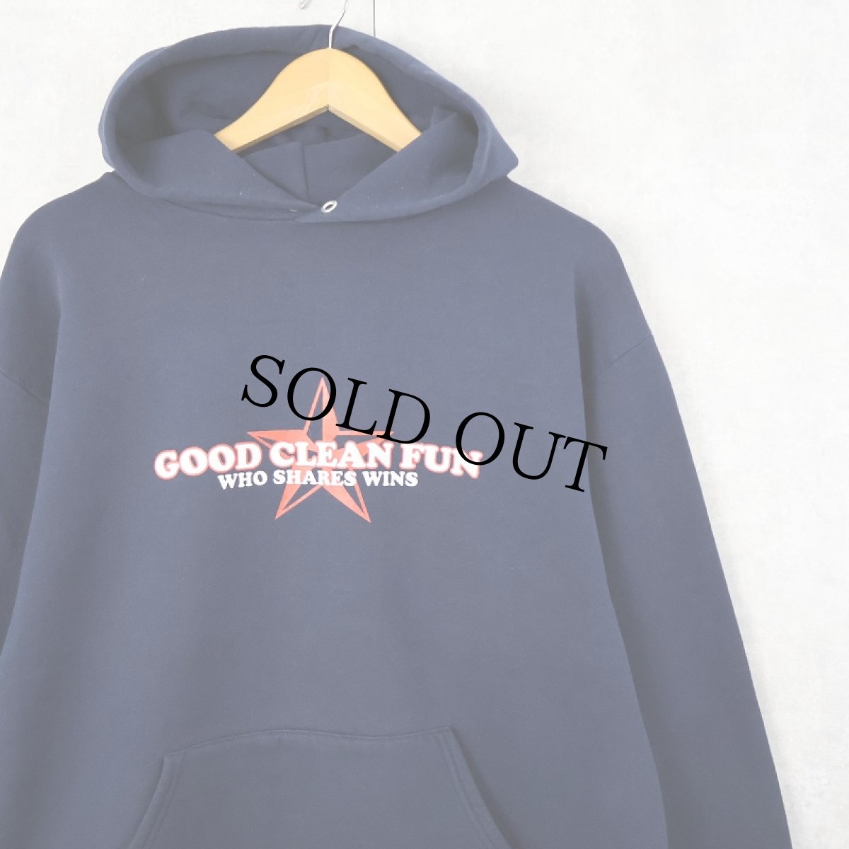 画像2: 90's Good Clean Fun USA製 "WHO SHARES WINS" ハードコアパンクバンドプリントスウェット NAVY L (2)