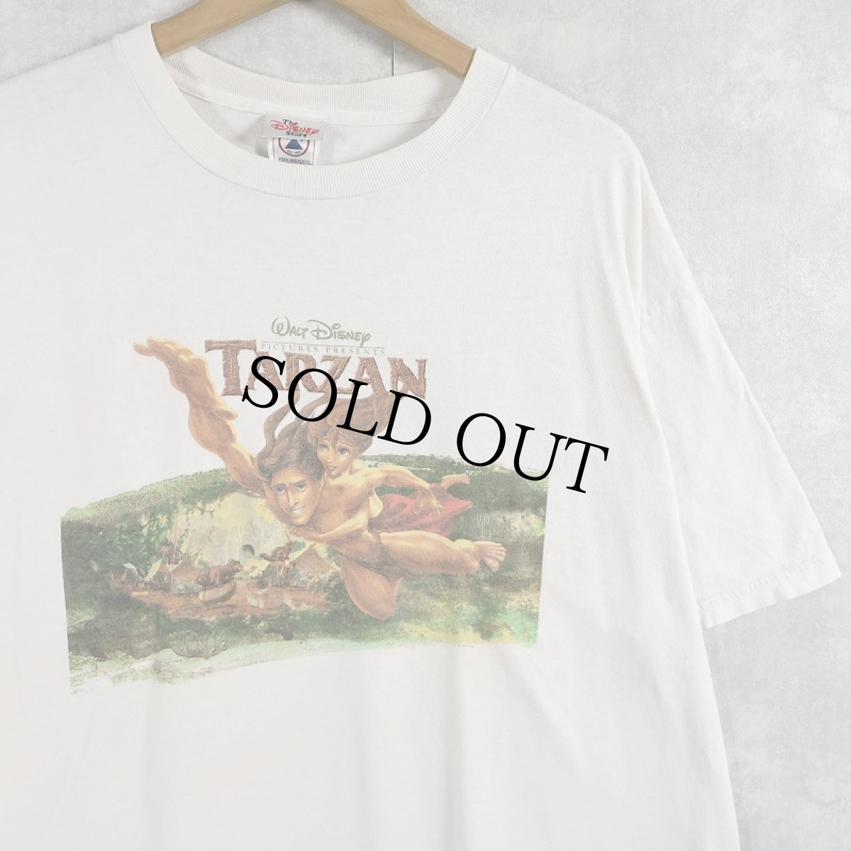 画像1: 90's〜 Disney "Tarzan" キャラクタープリント 映画Tシャツ XL (1)