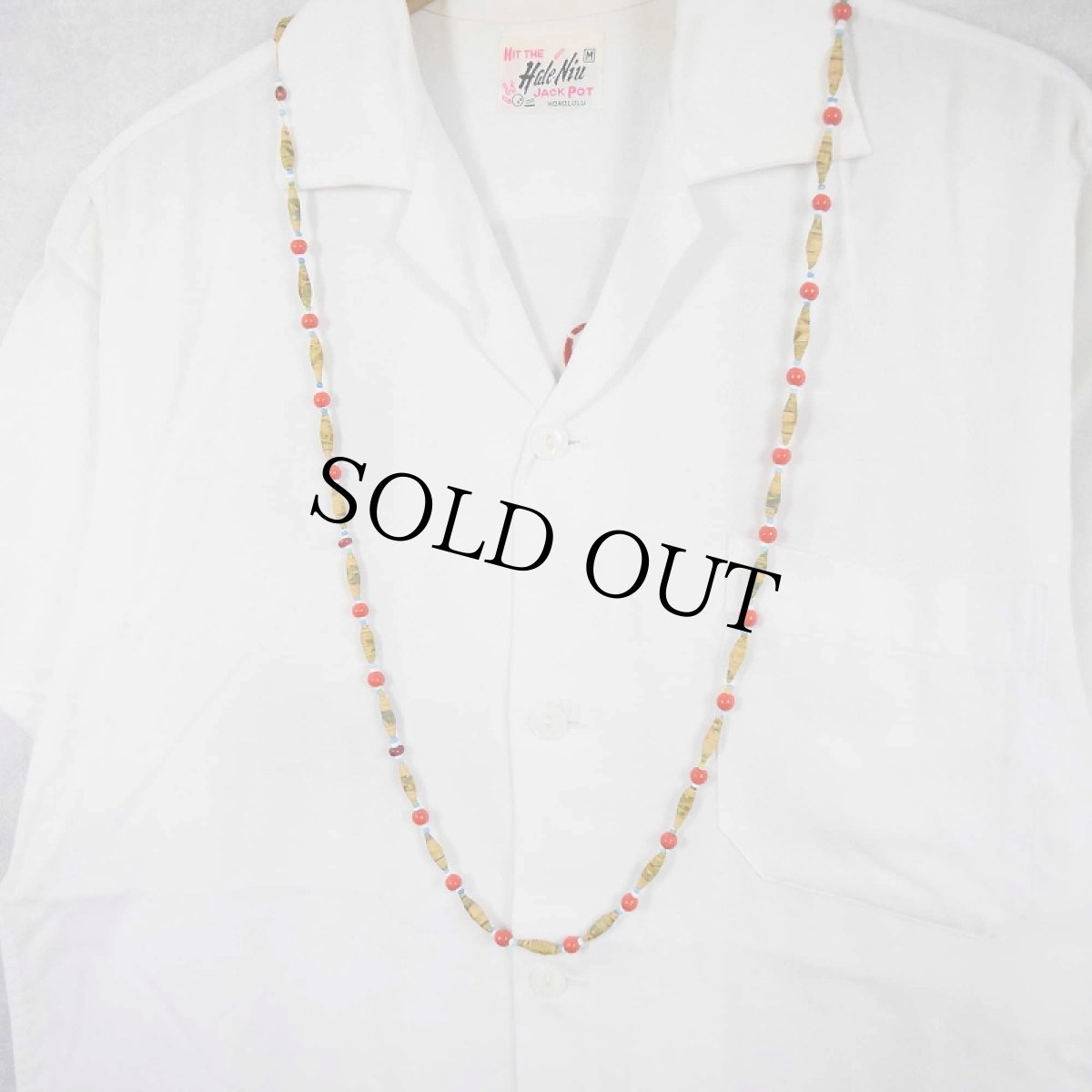 画像2: 1910's WWI British "Wallpaper and Glass Beads" Necklace (2)