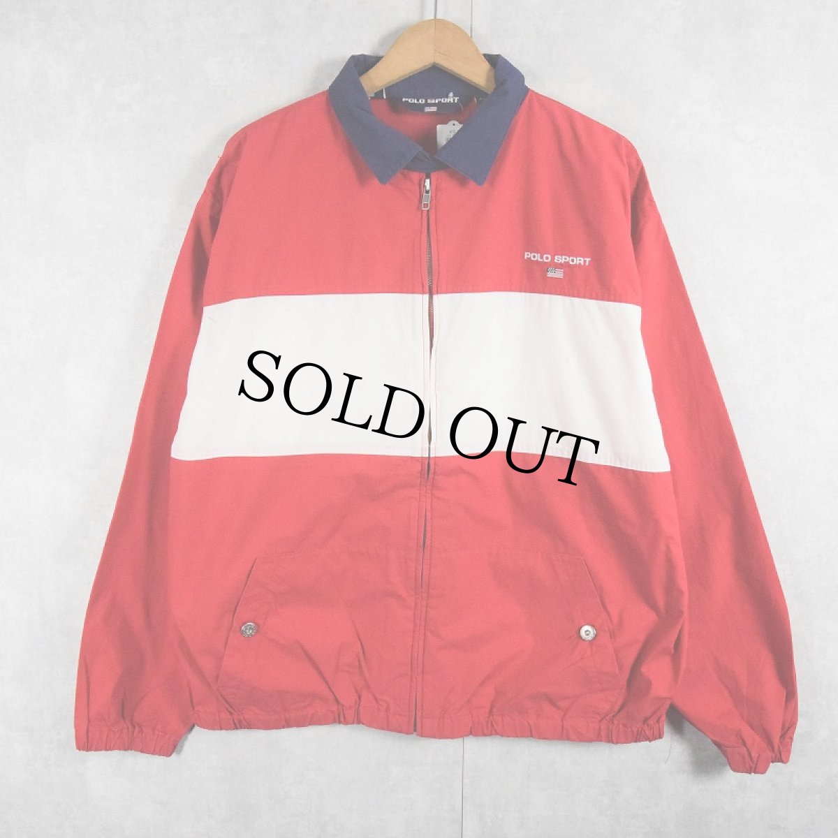 画像1: 90's POLO SPORT Ralph Lauren ロゴ刺繍 切り替えデザイン コットンスイングトップ XL (1)