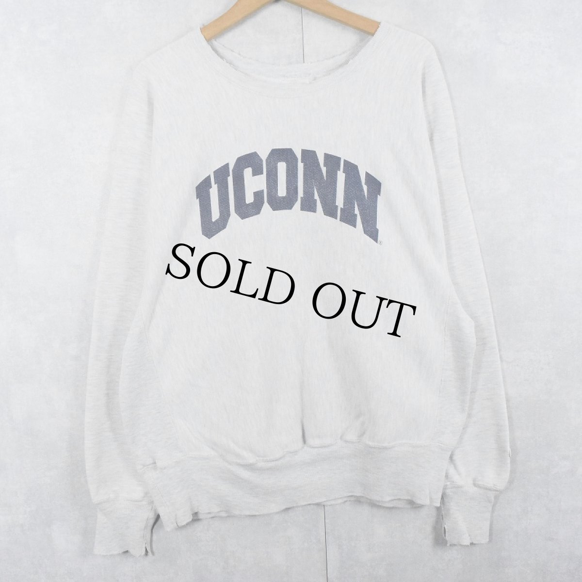 画像1: 80's〜 Champion REVERSE WEAVE "UCONN" プリントスウェット (1)