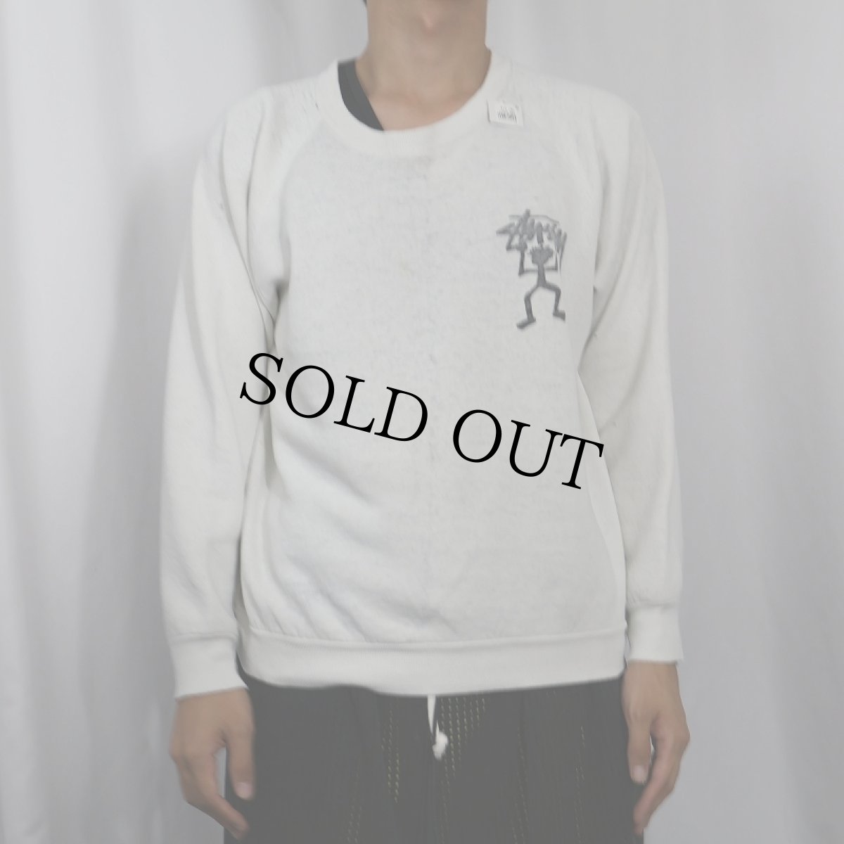 画像2: 80〜90's ブート STUSSY シャドーマン プリントスウェット (2)