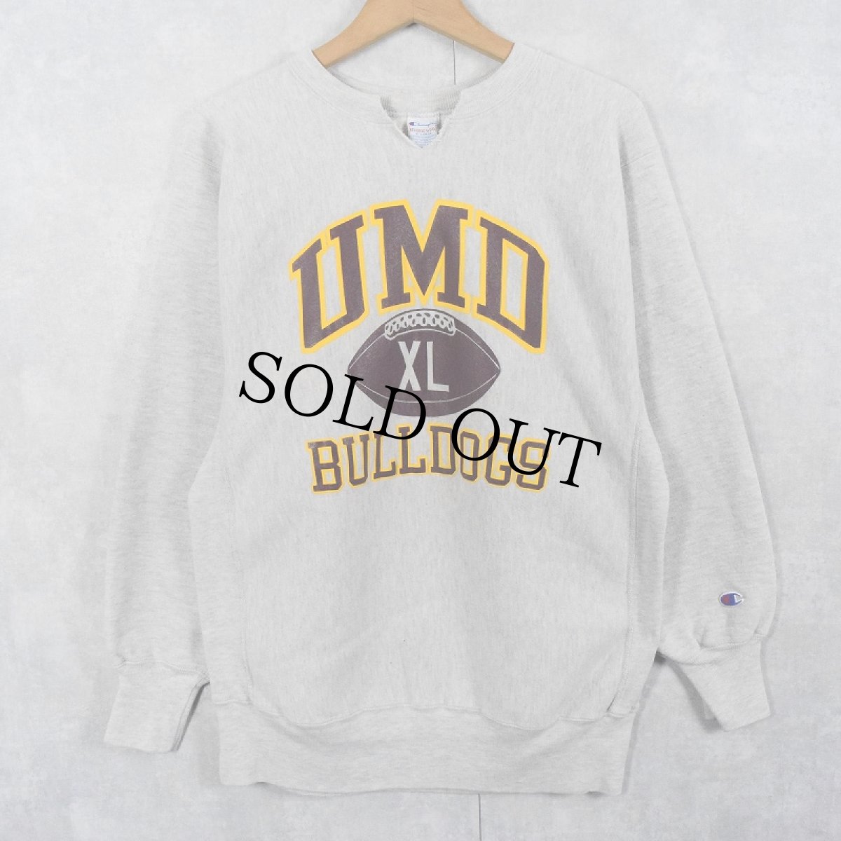 画像1: 90's Champion REVERSE WEAVE USA製 "UMD BULLDOGS" プリントスウェット XL (1)