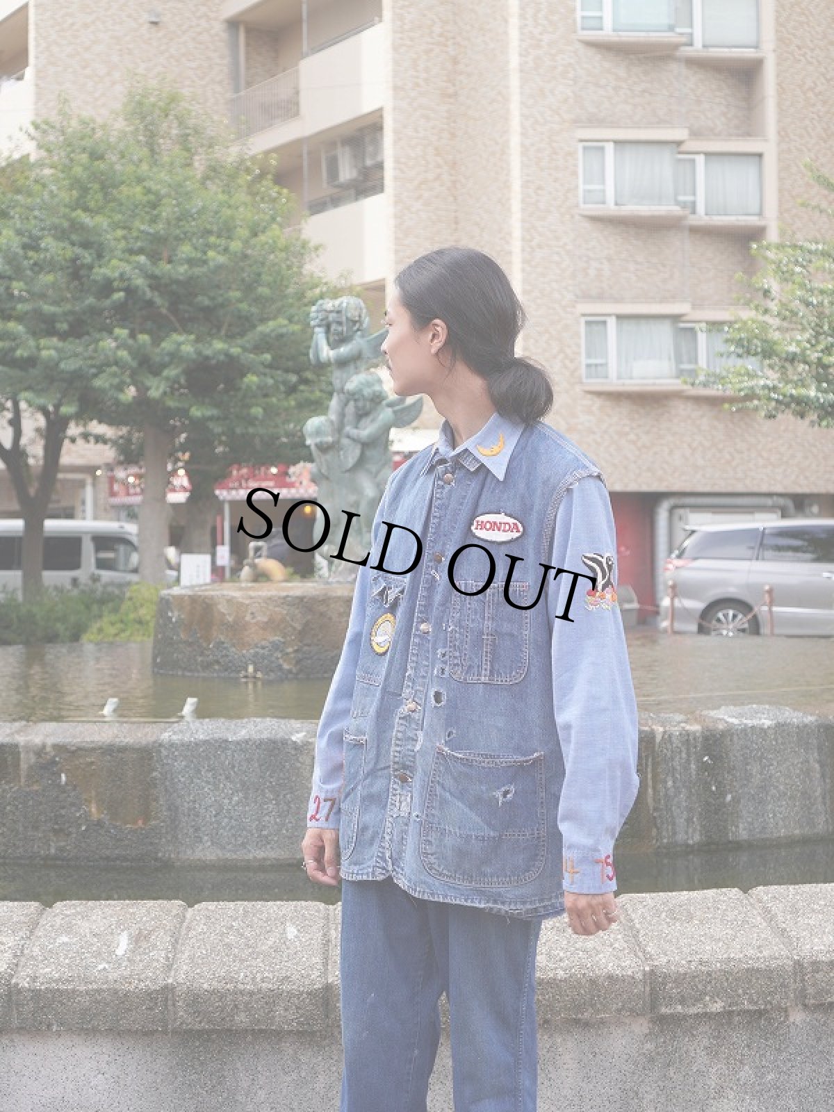 画像3: 60's〜 PENNEY'S PAYDAY ワッペン付き カットオフスリーブ デニムカバーオール (3)