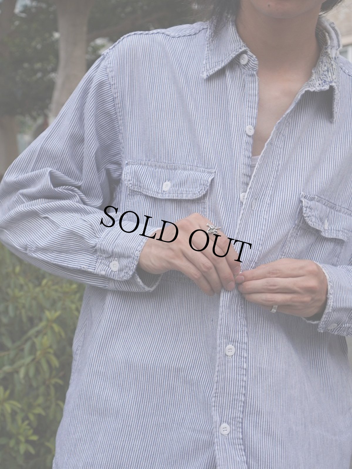 画像2: 80's BIG MAC ヒッコリーストライプ柄 ワークシャツ (2)