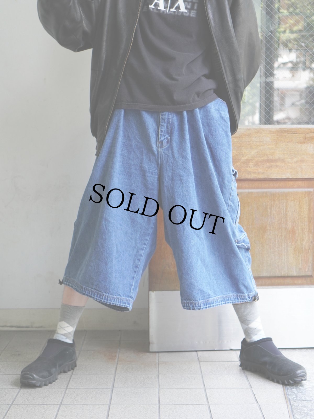 画像4: 2000's KING SIZE "SUPER BIG" デニムカーゴショーツ W65 (4)