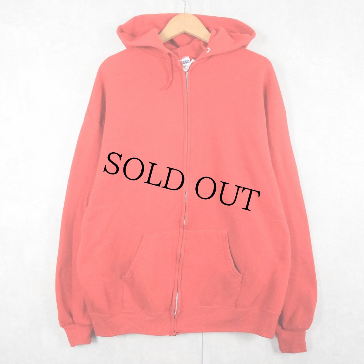 画像1: 90's JERZEES USA製 無地 スウェットジップパーカー XL (1)