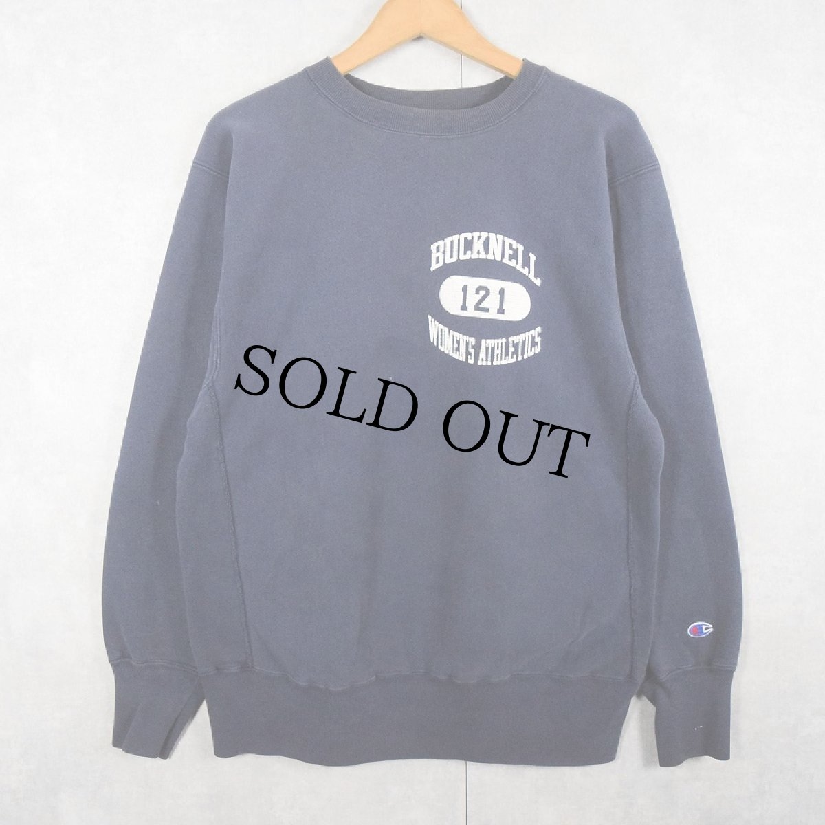 画像1: 90's Champion REVERSE WEAVE USA製 "BUCKNELL WOMEN'S ATHLETICS" プリントスウェット NAVY L (1)